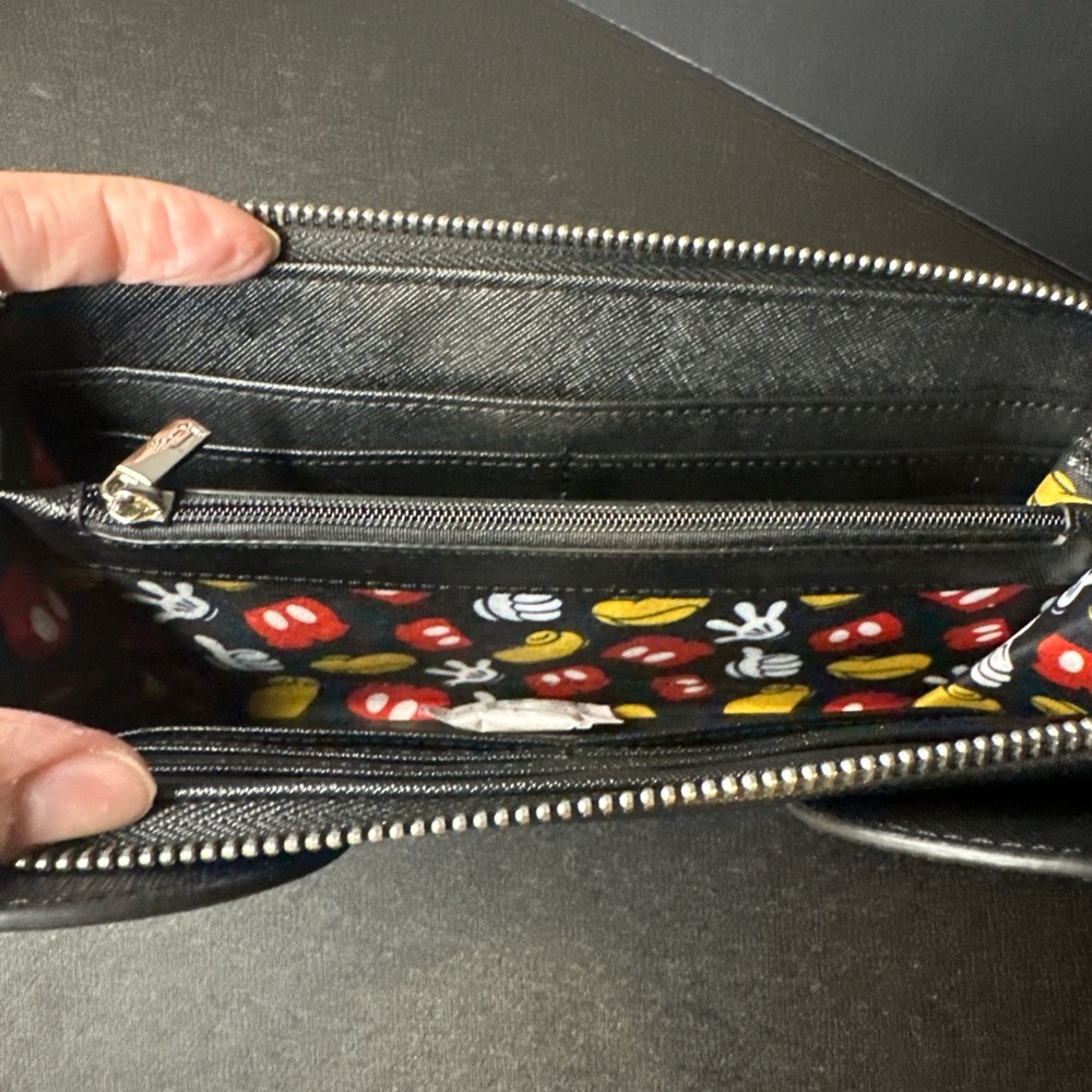 Disney Loungefly Mickey Mouse Zip-Around Wallet Red Black Ears NWT - Picture 5 of 6